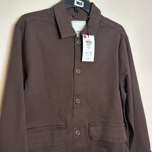 Jack & Jones Produkt Twill Lightweight Utility Overshirt Jacket in Brown - Picture 3 of 9